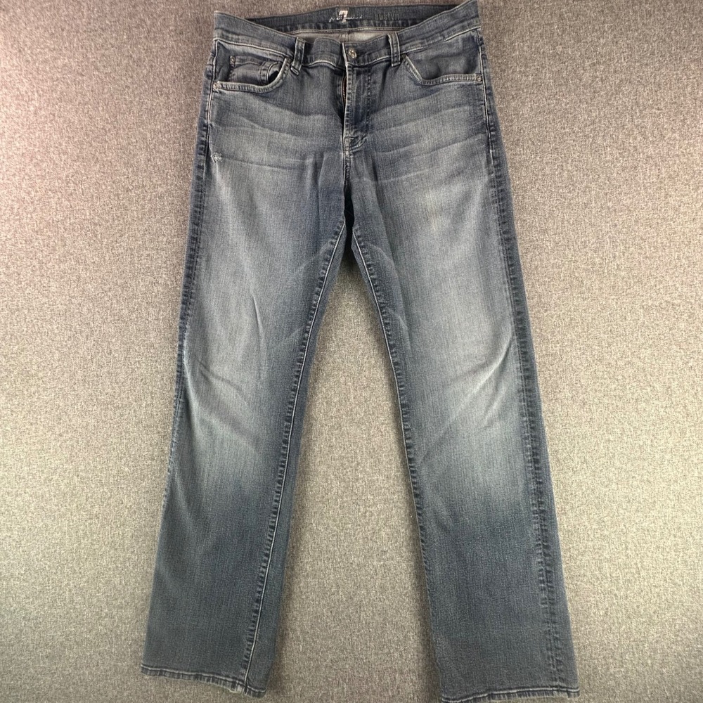 7 For All Mankind Jeans Mens 33 Austyn Blue Relaxed Straight AT046A702 USA
